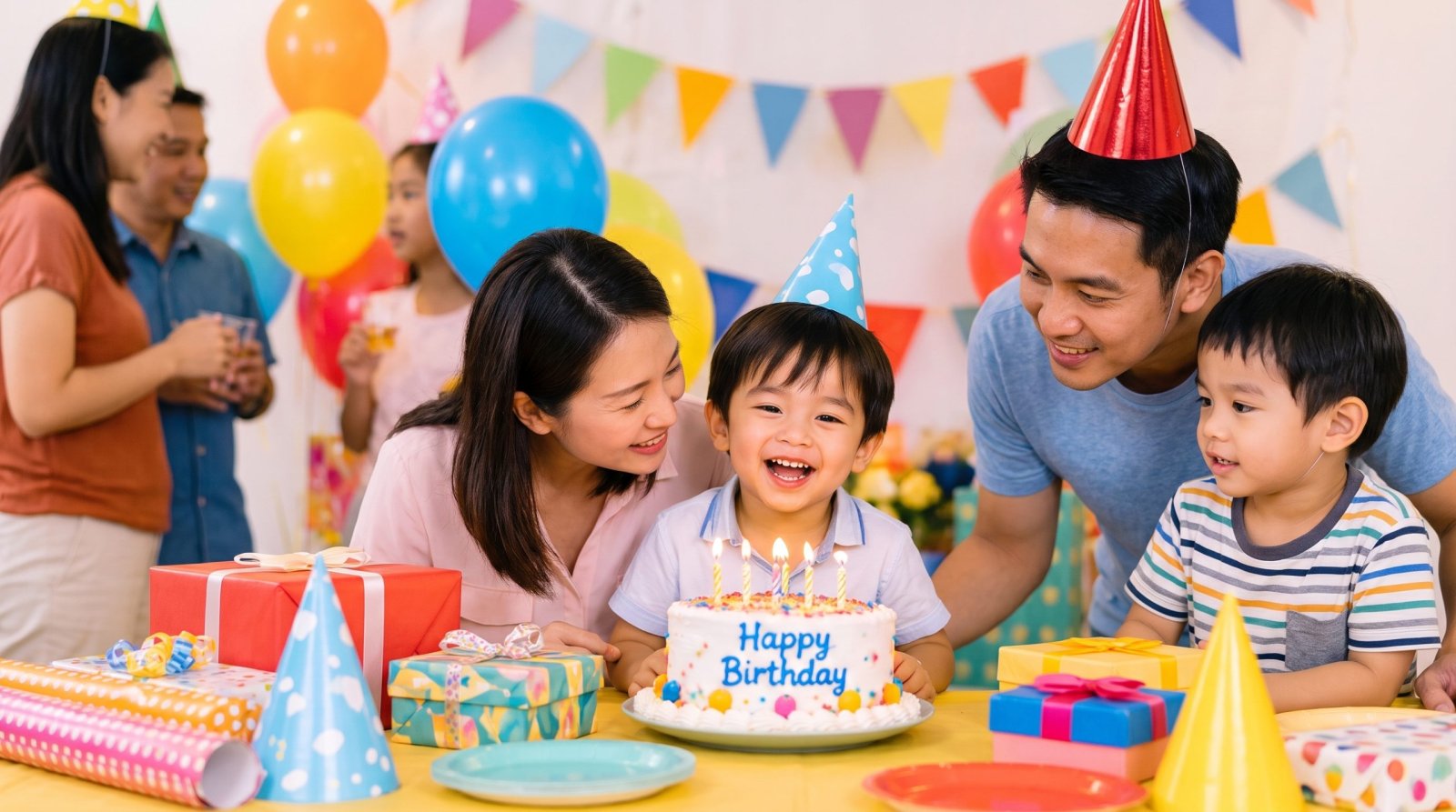 Colorful birthday party decorations